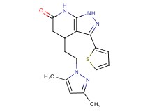4-[2-(3,5-dimethyl-1H-pyrazol-1-yl)ethyl]-3-(2-thienyl)-1,4,5,7-tetrahydro-6H-pyrazolo[3,4-b]pyridin-6-one