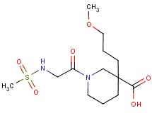 3-(3-methoxypropyl)-1-[N-(methylsulfonyl)glycyl]-3-piperidinecarboxylic acid