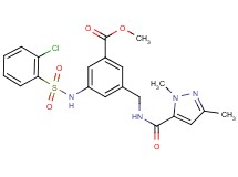 methyl 3-{[(2-chlorophenyl)sulfonyl]amino}-5-({[(1,3-dimethyl-1H-pyrazol-5-yl)carbonyl]amino}methyl)benzoate
