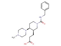 3-[(3R*,4S*)-1-[(benzylamino)carbonyl]-4-(4-methylpiperazin-1-yl)piperidin-3-yl]propanoic acid
