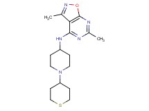 3,6-dimethyl-N-[1-(tetrahydro-2H-thiopyran-4-yl)piperidin-4-yl]isoxazolo[5,4-d]pyrimidin-4-amine