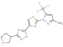 5-{2-[3-methyl-5-(trifluoromethyl)-1H-pyrazol-1-yl]-1,3-thiazol-4-yl}-3-(tetrahydrofuran-3-yl)-1,2,4-oxadiazole