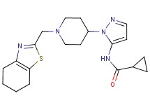 N-{1-[1-(4,5,6,7-tetrahydro-1,3-benzothiazol-2-ylmethyl)-4-piperidinyl]-1H-pyrazol-5-yl}cyclopropanecarboxamide