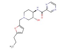 N-{(3R*,4R*)-3-hydroxy-1-[(5-propyl-2-furyl)methyl]piperidin-4-yl}pyrazine-2-carboxamide