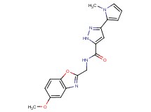 N-[(5-methoxy-1,3-benzoxazol-2-yl)methyl]-3-(1-methyl-1H-pyrrol-2-yl)-1H-pyrazole-5-carboxamide