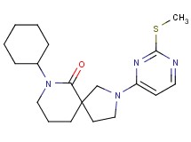 7-cyclohexyl-2-[2-(methylthio)pyrimidin-4-yl]-2,7-diazaspiro[4.5]decan-6-one