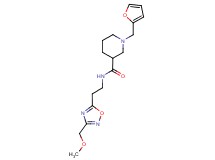 1-(2-furylmethyl)-N-{2-[3-(methoxymethyl)-1,2,4-oxadiazol-5-yl]ethyl}-3-piperidinecarboxamide