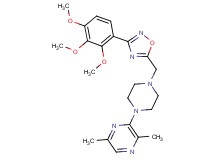 2,5-dimethyl-3-(4-{[3-(2,3,4-trimethoxyphenyl)-1,2,4-oxadiazol-5-yl]methyl}-1-piperazinyl)pyrazine