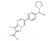 3-chloro-6-[4-(1-pyrrolidin-1-ylethyl)phenyl]pyrazolo[1,5-a]pyrimidine-2-carboxylic acid
