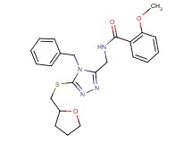 N-({4-benzyl-5-[(tetrahydro-2-furanylmethyl)thio]-4H-1,2,4-triazol-3-yl}methyl)-2-methoxybenzamide