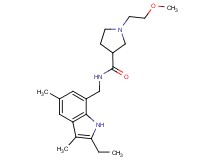 N-[(2-ethyl-3,5-dimethyl-1H-indol-7-yl)methyl]-1-(2-methoxyethyl)pyrrolidine-3-carboxamide