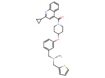 1-[3-({1-[(2-cyclopropyl-4-quinolinyl)carbonyl]-4-piperidinyl}oxy)phenyl]-N-methyl-N-(2-thienylmethyl)methanamine