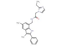 N-[(3,5-dimethyl-2-phenyl-1H-indol-7-yl)methyl]-2-(2-ethyl-1H-imidazol-1-yl)acetamide