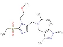 N-{[2-(ethylsulfonyl)-1-(2-methoxyethyl)-1H-imidazol-5-yl]methyl}-N-[(1,3,5-trimethyl-1H-pyrazol-4-yl)methyl]-2-propanamine