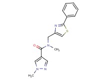 N,1-dimethyl-N-[(2-phenyl-1,3-thiazol-4-yl)methyl]-1H-pyrazole-4-carboxamide