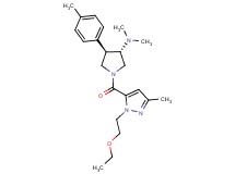 (3S*,4R*)-1-{[1-(2-ethoxyethyl)-3-methyl-1H-pyrazol-5-yl]carbonyl}-N,N-dimethyl-4-(4-methylphenyl)-3-pyrrolidinamine