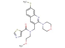 N-(2-methoxyethyl)-N-{[7-(methylthio)-2-(4-morpholinyl)-3-quinolinyl]methyl}-1,3-thiazole-5-carboxamide