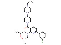 (2R*,6S*)-4-(6-(3-chlorophenyl)-3-{[4-(4-ethyl-1-piperazinyl)-1-piperidinyl]carbonyl}-2-pyridinyl)-2,6-dimethylmorpholine