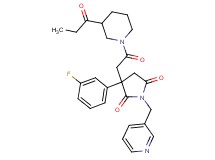 3-(3-fluorophenyl)-3-[2-oxo-2-(3-propionyl-1-piperidinyl)ethyl]-1-(3-pyridinylmethyl)-2,5-pyrrolidinedione