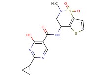 2-cyclopropyl-4-hydroxy-N-(2-methyl-1,1-dioxido-3,4-dihydro-2H-thieno[2,3-e][1,2]thiazin-4-yl)pyrimidine-5-carboxamide