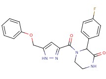 3-(4-fluorophenyl)-4-{[5-(phenoxymethyl)-1H-pyrazol-3-yl]carbonyl}-2-piperazinone
