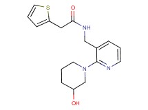 N-{[2-(3-hydroxy-1-piperidinyl)-3-pyridinyl]methyl}-2-(2-thienyl)acetamide