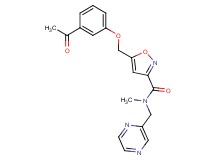 5-[(3-acetylphenoxy)methyl]-N-methyl-N-(2-pyrazinylmethyl)-3-isoxazolecarboxamide