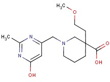 1-[(6-hydroxy-2-methyl-4-pyrimidinyl)methyl]-3-(2-methoxyethyl)-3-piperidinecarboxylic acid