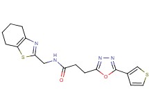 N-(4,5,6,7-tetrahydro-1,3-benzothiazol-2-ylmethyl)-3-[5-(3-thienyl)-1,3,4-oxadiazol-2-yl]propanamide