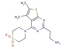 {2-[4-(1,1-dioxido-4-thiomorpholinyl)-5,6-dimethylthieno[2,3-d]pyrimidin-2-yl]ethyl}amine dihydrochloride