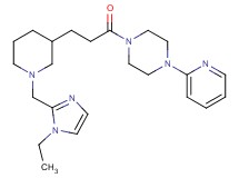 1-(3-{1-[(1-ethyl-1H-imidazol-2-yl)methyl]-3-piperidinyl}propanoyl)-4-(2-pyridinyl)piperazine