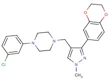 1-(3-chlorophenyl)-4-{[3-(2,3-dihydro-1,4-benzodioxin-6-yl)-1-methyl-1H-pyrazol-4-yl]methyl}piperazine