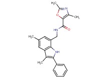 N-[(3,5-dimethyl-2-phenyl-1H-indol-7-yl)methyl]-2,4-dimethyl-1,3-oxazole-5-carboxamide