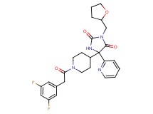 5-{1-[(3,5-difluorophenyl)acetyl]-4-piperidinyl}-5-(2-pyridinyl)-3-(tetrahydro-2-furanylmethyl)-2,4-imidazolidinedione