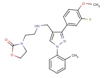 3-[2-({[3-(3-fluoro-4-methoxyphenyl)-1-(2-methylphenyl)-1H-pyrazol-4-yl]methyl}amino)ethyl]-1,3-oxazolidin-2-one