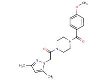 1-[(3,5-dimethyl-1H-pyrazol-1-yl)acetyl]-4-(4-methoxybenzoyl)piperazine