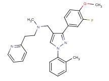 N-{[3-(3-fluoro-4-methoxyphenyl)-1-(2-methylphenyl)-1H-pyrazol-4-yl]methyl}-N-methyl-2-(2-pyridinyl)ethanamine