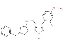 1-benzyl-N-{[3-(2-fluoro-4-methoxyphenyl)-1H-pyrazol-4-yl]methyl}-3-pyrrolidinamine