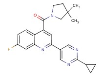 2-(2-cyclopropylpyrimidin-5-yl)-4-[(3,3-dimethylpyrrolidin-1-yl)carbonyl]-7-fluoroquinoline