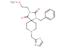1-benzyl-3-(2-methoxyethyl)-8-(1,3-thiazol-2-ylmethyl)-1,3,8-triazaspiro[4.5]decane-2,4-dione