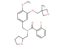 2-fluoro-N-{4-methoxy-3-[(3-methyl-3-oxetanyl)methoxy]benzyl}-N-(tetrahydro-2-furanylmethyl)benzamide