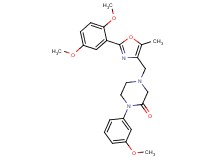4-{[2-(2,5-dimethoxyphenyl)-5-methyl-1,3-oxazol-4-yl]methyl}-1-(3-methoxyphenyl)-2-piperazinone