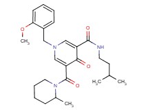 1-(2-methoxybenzyl)-N-(3-methylbutyl)-5-[(2-methyl-1-piperidinyl)carbonyl]-4-oxo-1,4-dihydro-3-pyridinecarboxamide