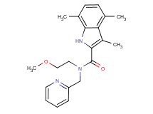 N-(2-methoxyethyl)-3,4,7-trimethyl-N-(2-pyridinylmethyl)-1H-indole-2-carboxamide