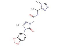 2-[4-(1,3-benzodioxol-5-yl)-3-methyl-5-oxo-4,5-dihydro-1H-1,2,4-triazol-1-yl]-N-[1-(4-methyl-4H-1,2,4-triazol-3-yl)ethyl]acetamide