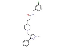 N-(3-chlorobenzyl)-3-{1-[(1-methyl-3-phenyl-1H-pyrazol-4-yl)methyl]-4-piperidinyl}propanamide