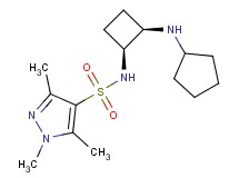 N-[(1S*,2R*)-2-(cyclopentylamino)cyclobutyl]-1,3,5-trimethyl-1H-pyrazole-4-sulfonamide