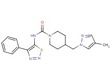 4-[(4-methyl-1H-pyrazol-1-yl)methyl]-N-(4-phenyl-1,2,3-thiadiazol-5-yl)piperidine-1-carboxamide