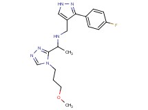 N-{[3-(4-fluorophenyl)-1H-pyrazol-4-yl]methyl}-1-[4-(3-methoxypropyl)-4H-1,2,4-triazol-3-yl]ethanamine