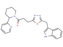 3-[(5-{3-oxo-3-[2-(2-pyridinyl)-1-piperidinyl]propyl}-1,3,4-oxadiazol-2-yl)methyl]-1H-indole